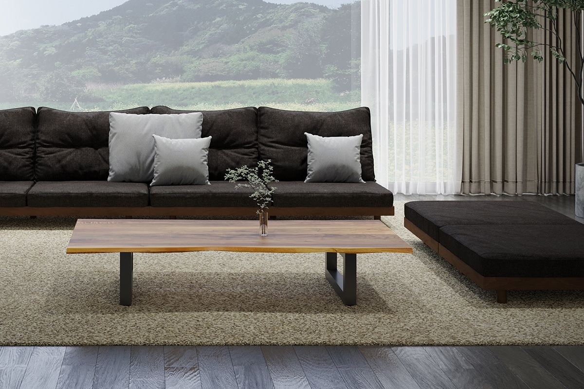 WILDWOOD LIVE EDGE LIVING TABLE W 120cm × D 90~80cm