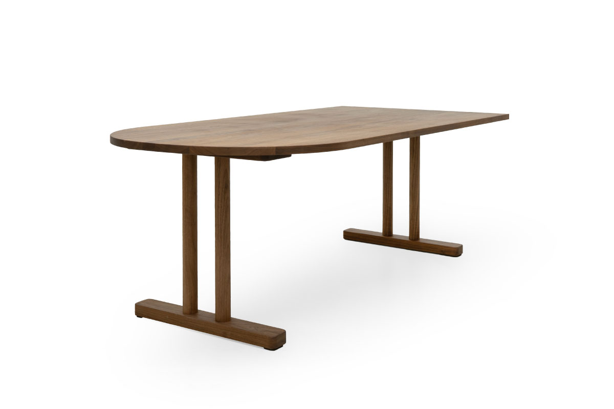 CHILL HALF OVAL LOW DINING TABLE W160cm × D90cm