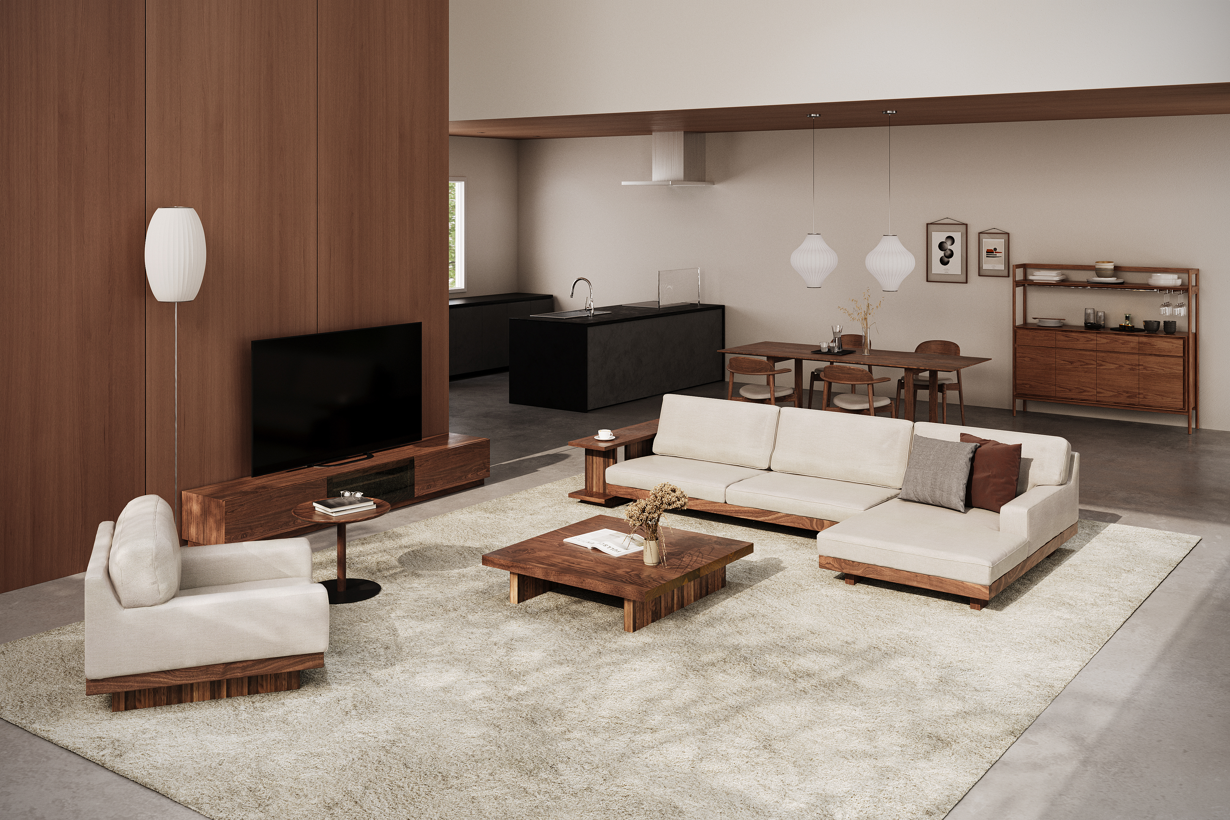 DANISH LOW LIVING TABLE W120cm x D45cm x H25cm