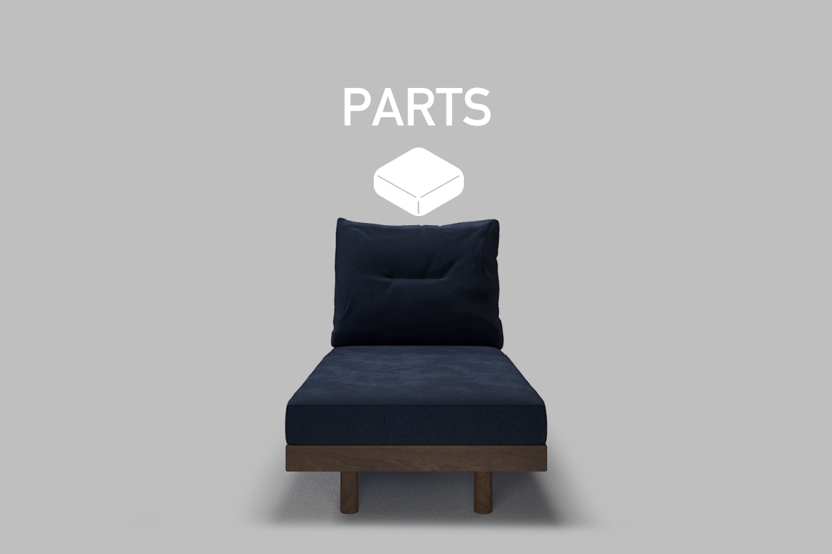 DANISH GRANDE SOFA PARTS アームレスカウチ70 背クッション中材（単品）
