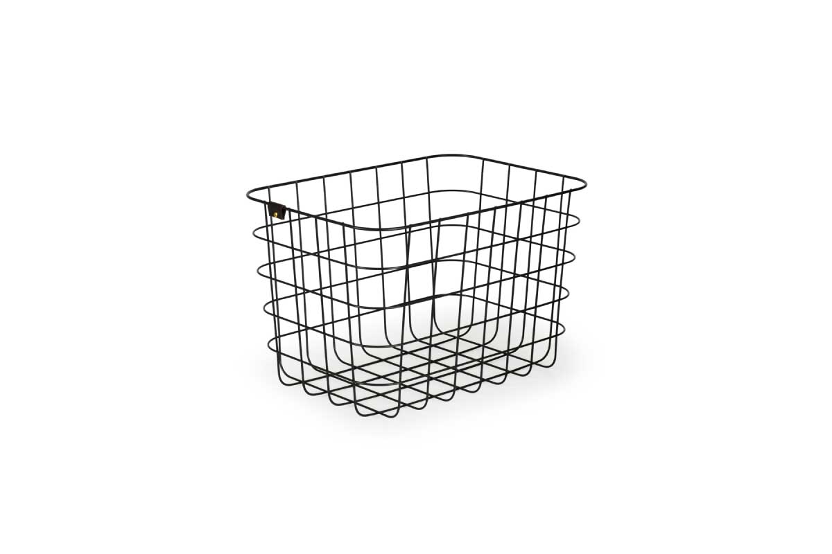 MOHEIM | WIRE BASKET black Mサイズ（幅37×奥行26×高さ24cm）